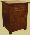 Oak Bedside Cabinet Carved Parchemin