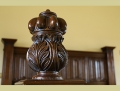 Hand carved cup and cover bed finial