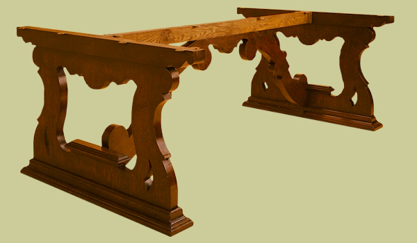 Bespoke dining table base with a Spanish influence.