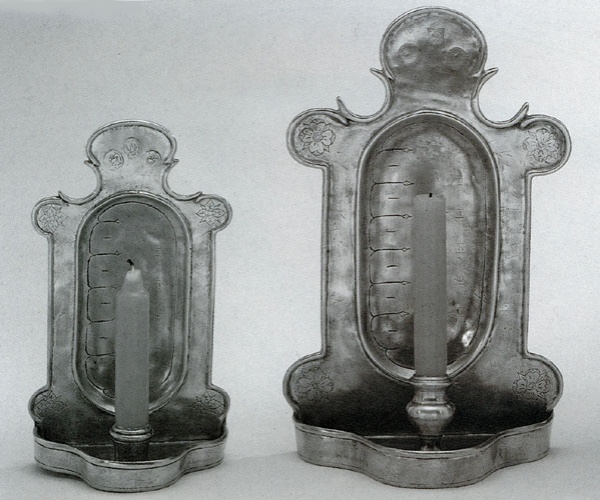 Traditional pewter wall sconce