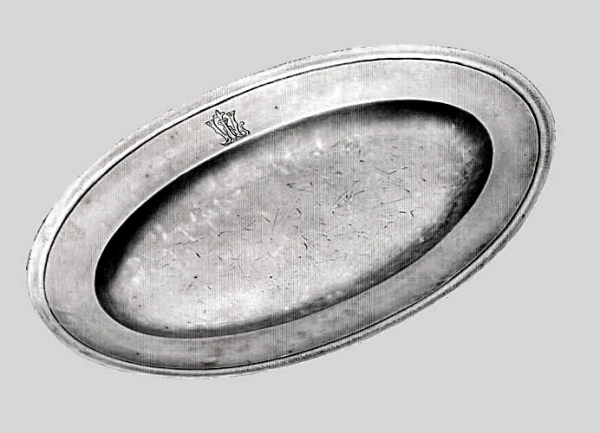 Traditional pewter oval fish plate
