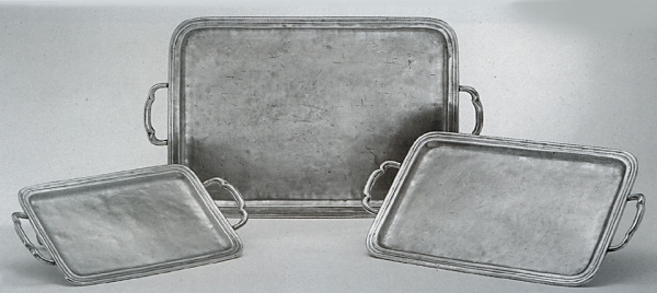 Traditional pewter rectangular tray