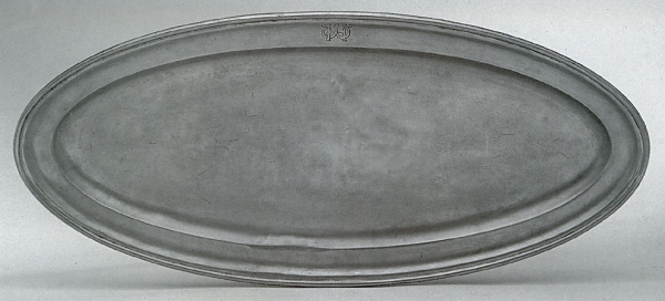 Traditional pewter oval tray