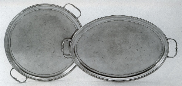 Traditional pewter round tray