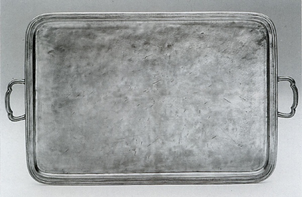 Traditional pewter rectangular tray