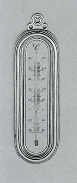 Traditional pewter thermometer