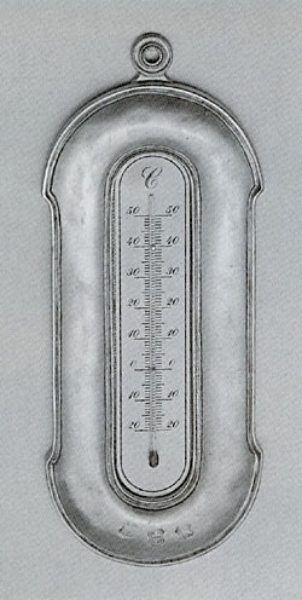 Traditional pewter thermometer