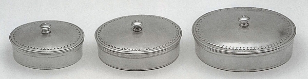Traditional pewter oval dish with lid