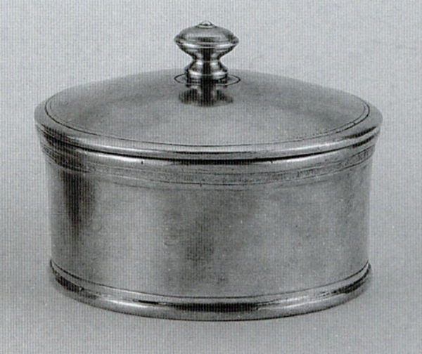 Traditional pewter dish with lid