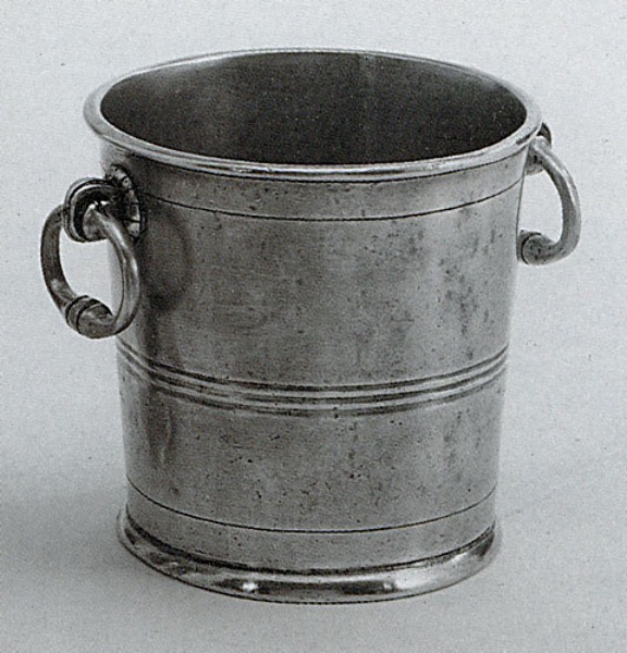 Traditional pewter ice bucket with rings