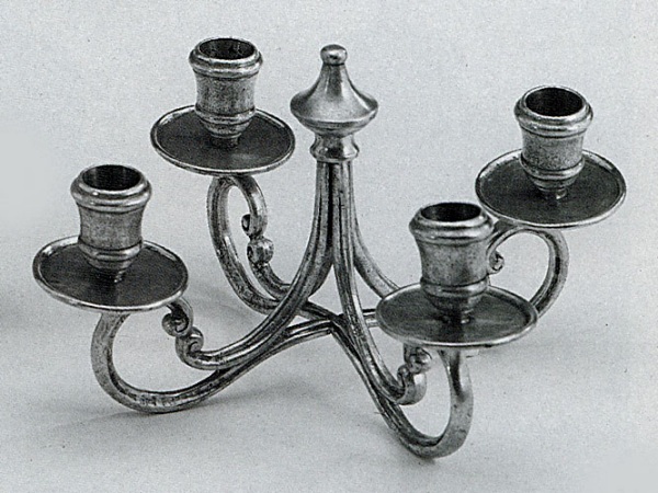 Traditional pewter candelabra 4 candles