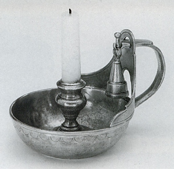 Traditional pewter candleholder & snuffe