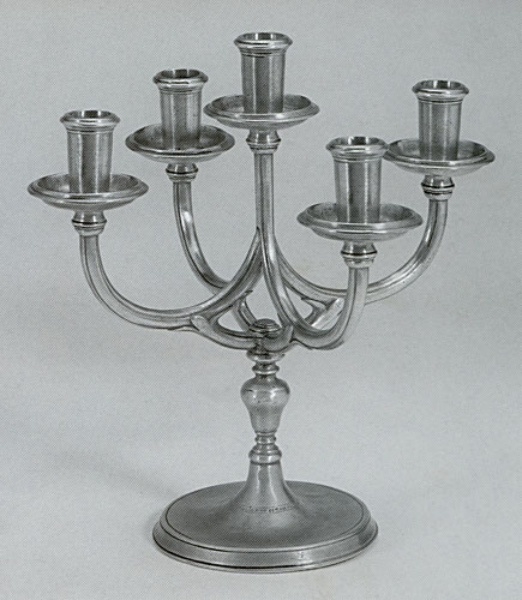 Pewter Candelabra 5 Candles 474