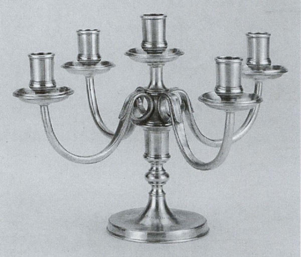 Pewter 5 Arm Low Candelabra 652