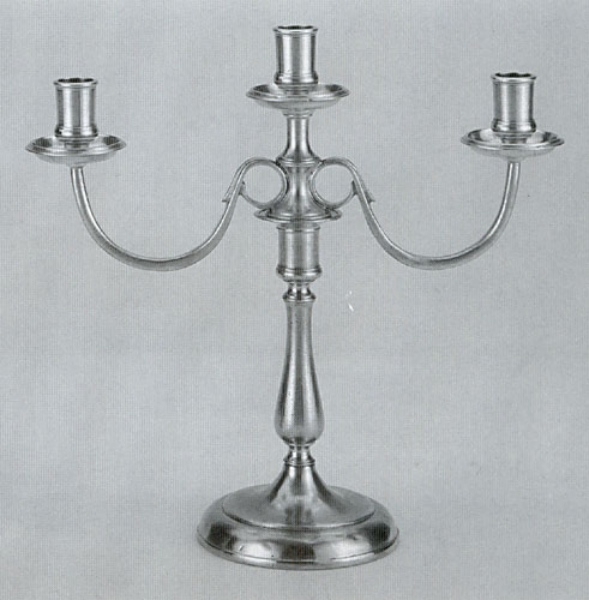 Pewter 3 Arm Tall Candelabra 654