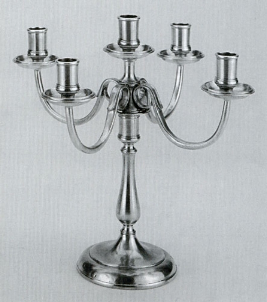 Pewter 5 Arm Tall Candelabra 656
