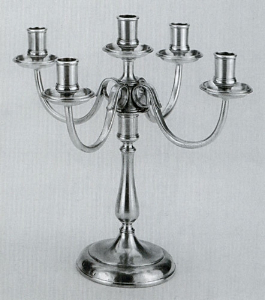 Pewter 5 Arm Tall Candelabra 656