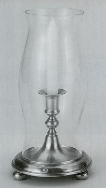 Traditional pewter hurricane lamp