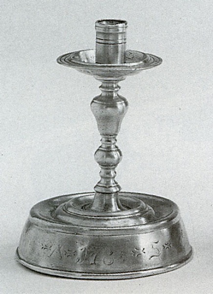 Traditional pewter candlestick