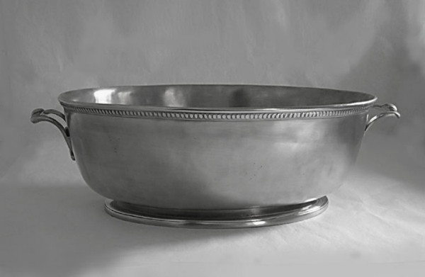 Traditional pewter footed large bowl