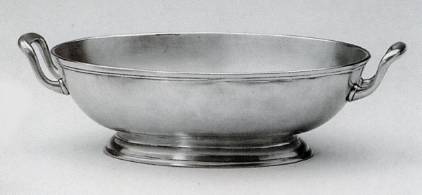 Pewter Oval Footed Bowl with handles 583