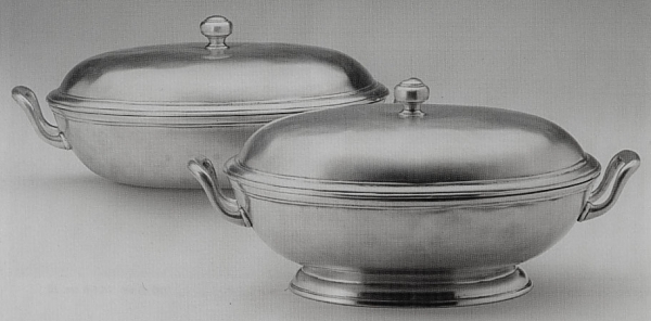 Traditional pewter tureen