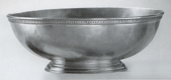 Traditional pewter oval bowl