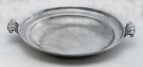 Traditional pewter dish with handles