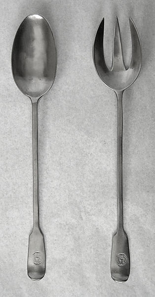 Traditional pewter serving spoon