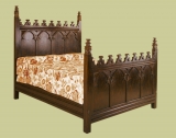 Gothic style bed in oak