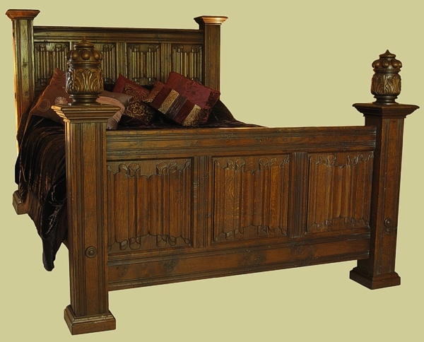 Oak panel bed