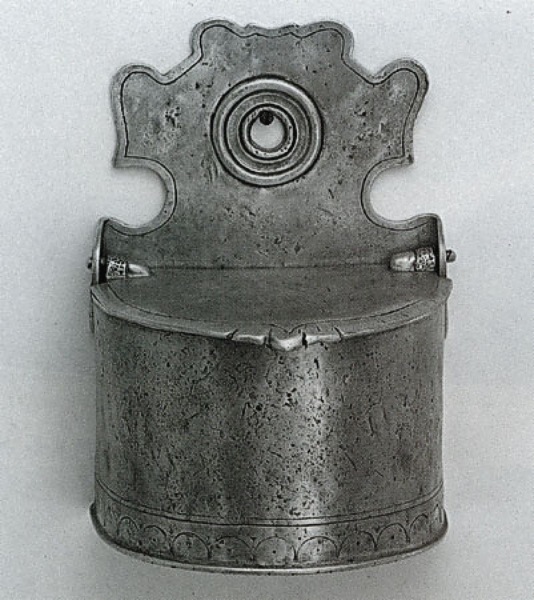 Traditional pewter salt box