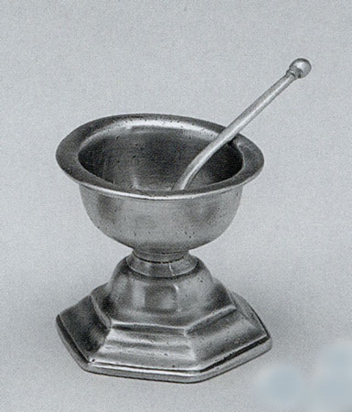 Traditional pewter salt pot