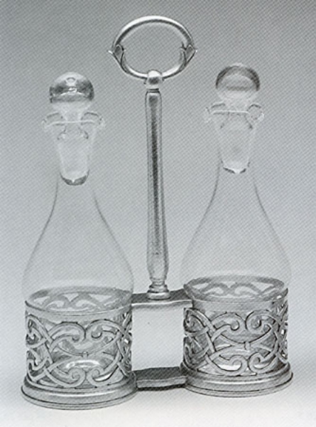 Traditional pewter oil & vinegar set