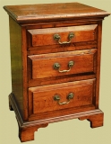 3 drawer fruitwood bedside chest of drawers