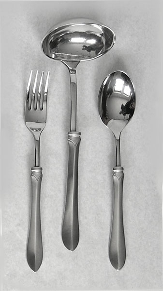 Traditional pewter serving fork