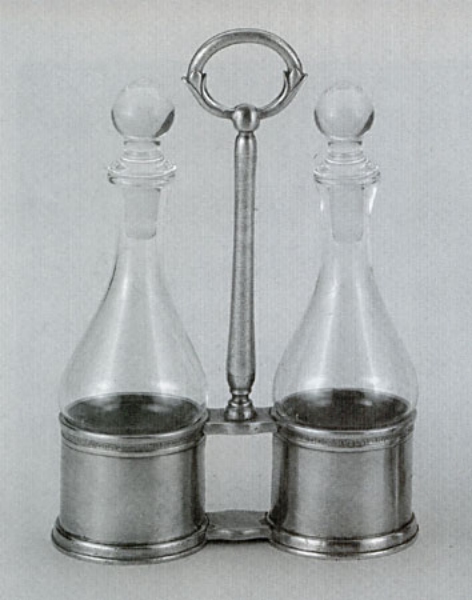 Traditional pewter oil & vinegar set