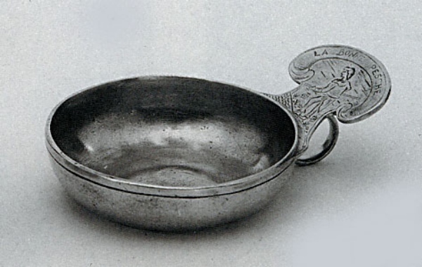 Traditional pewter wine taster