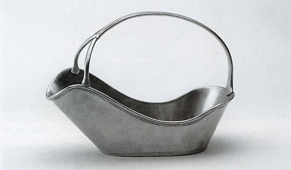 Traditional pewter wine basket