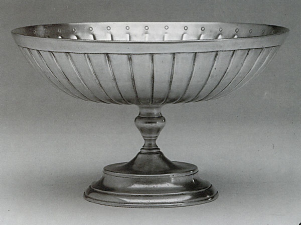 Traditional pewter footed bowl
