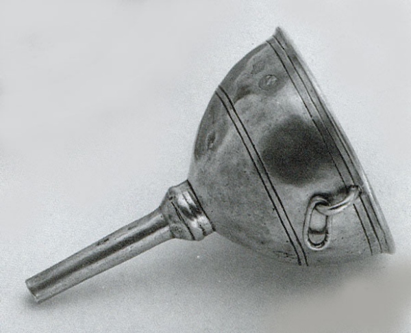 Traditional pewter funnel