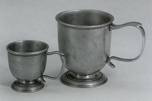 Traditional pewter goblet with handle