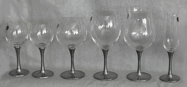 Traditional pewter white wine glass