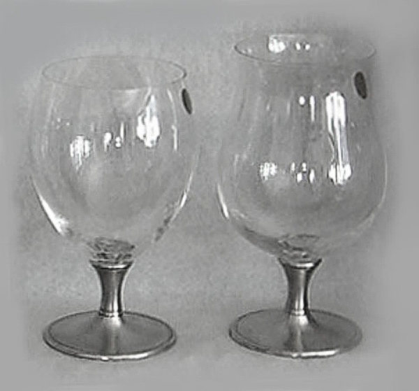 Traditional pewter beer glass