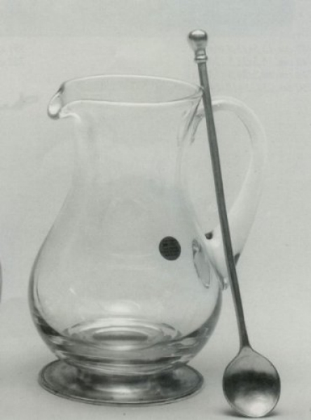 Pewter Glass Jug and Spoon 737