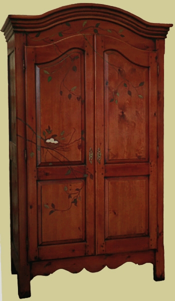 Cherry Wardrobe Inlaid Foliage