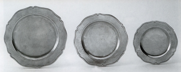 Traditional pewter bread plate