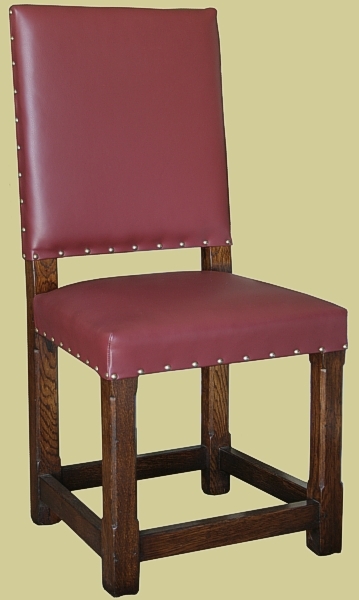 Single LeatherUpholsteredOakDeskChair