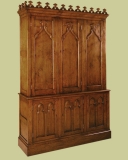 6-door Gothic style wardrobe in oak