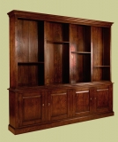 Oak 4-Door Open Top Bookcase